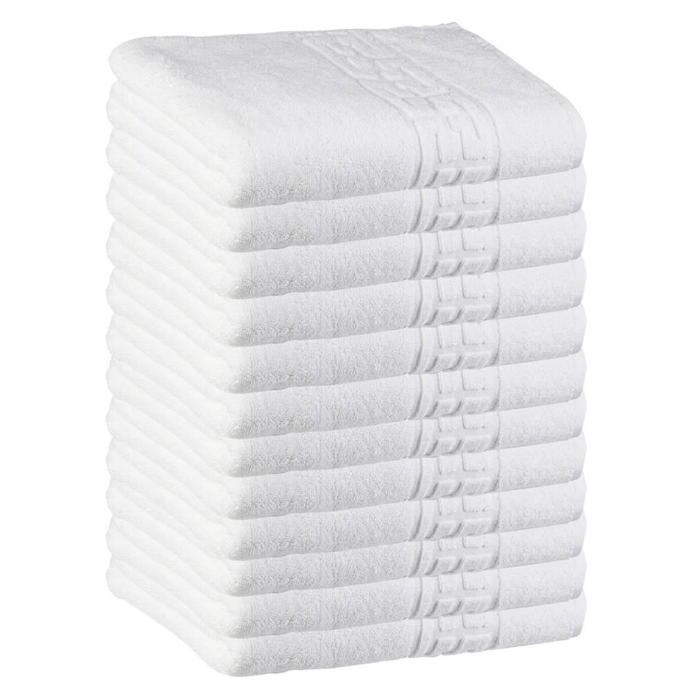 Prosop de Baie si de Fata cu Fir Dublu Lodi1391, pentru uz rezidential/hotel/calatorii, densitate 620g/m², model grecesc, bumbac 100%, dimensiuni 70x130 cm, alb