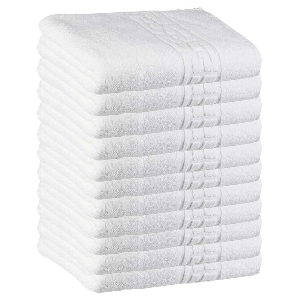 Prosop de Baie si de Fata cu Fir Dublu Lodi1391, pentru uz rezidential/hotel/calatorii, densitate 620g/m², model grecesc, bumbac 100%, dimensiuni 70x130 cm, alb