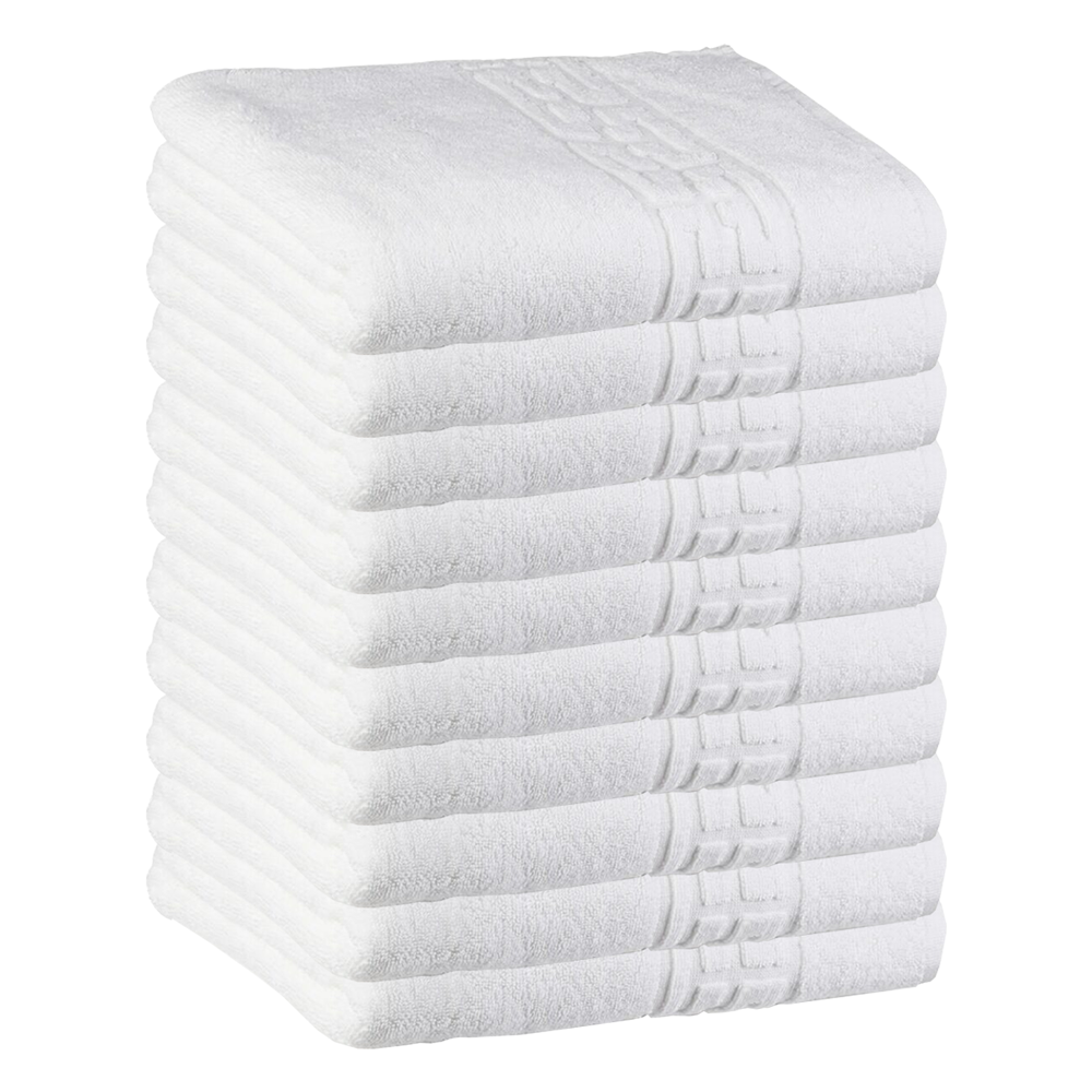 Prosop de Baie si de Fata cu Fir Dublu Lodi1391, pentru uz rezidential/hotel/calatorii, densitate 620g/m², model grecesc, bumbac 100%, dimensiuni 70x130 cm, alb
