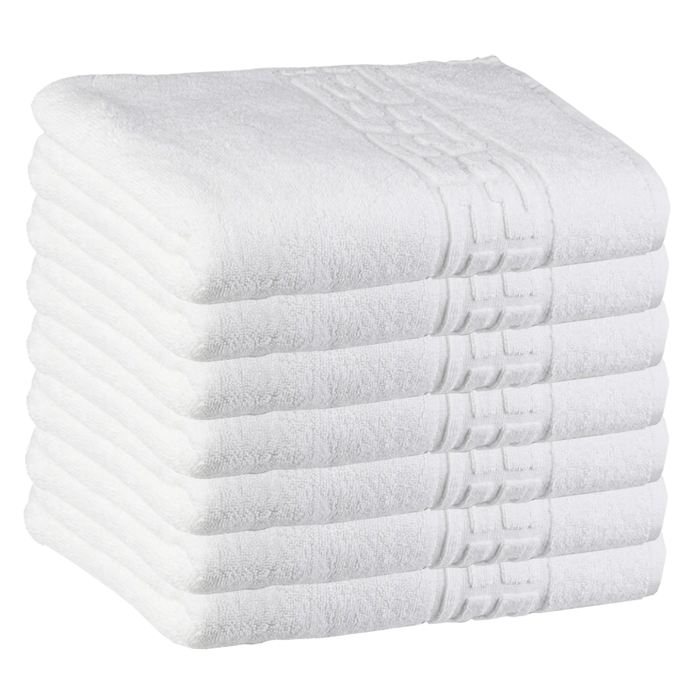 Prosop de Baie si de Fata cu Fir Dublu Lodi1391, pentru uz rezidential/hotel/calatorii, densitate 620g/m², model grecesc, bumbac 100%, dimensiuni 70x130 cm, alb