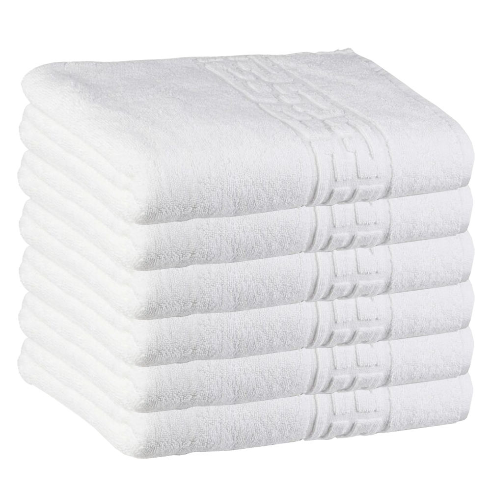 Prosop de Baie si de Fata cu Fir Dublu Lodi1391, pentru uz rezidential/hotel/calatorii, densitate 620g/m², model grecesc, bumbac 100%, dimensiuni 70x130 cm, alb