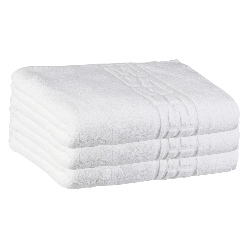 Prosop de Baie si de Fata cu Fir Dublu Lodi1391, pentru uz rezidential/hotel/calatorii, densitate 620g/m², model grecesc, bumbac 100%, dimensiuni 70x130 cm, alb