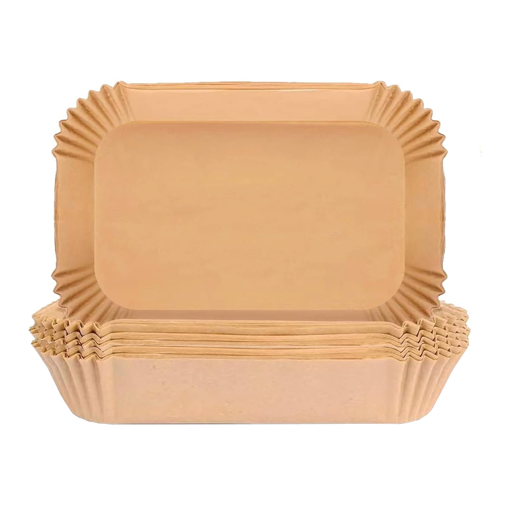Set 200 Bucati Hartie de Copt pentru Air Fryer Lodi964, friteuza, unica folosinta, 22 x14 x 4.5 cm, dreptunghiular, maro