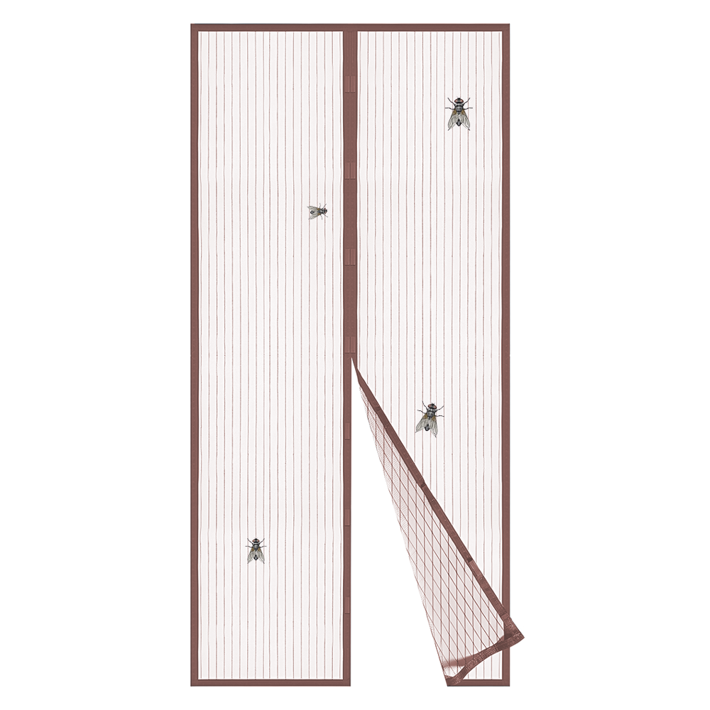 Plasa pentru Usa cu Inchidere Magnetica Lodi1200, anti-insecte, tanrari, muste, paianjeni, montare velcro, materiale calitative, rezistenta, 185x104 cm, maro