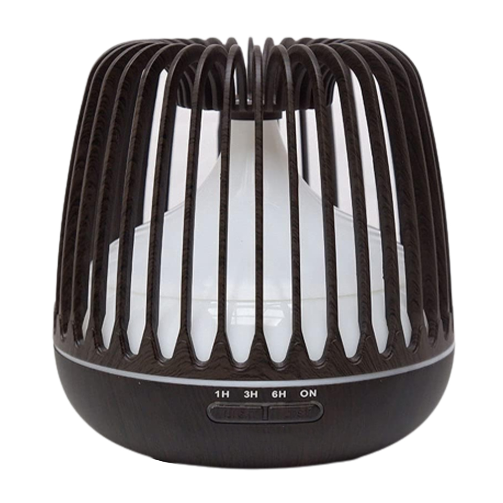 Difuzor Aromaterapie Lodi222, lumini ambientale, control manual, 3 trepte de temporizare, capacitate 500ml, silentios, umidifica aerul, stejar inchis
