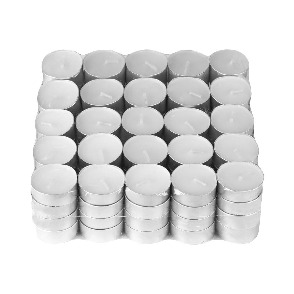 Set Lumanari Tip Pastila Lodi, din ceara, inodore, timp de ardere 3 ore, 3.6 x 0.8 cm, alb