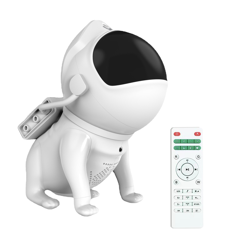 Proiector de Stele Catel Astronaut Lodi548, lampa de veghe pentru copii, reglare 360, sunete albe, trepte de ajustare luminozitate, timer, 15 moduri de iluminare, speaker bluetooth, alb