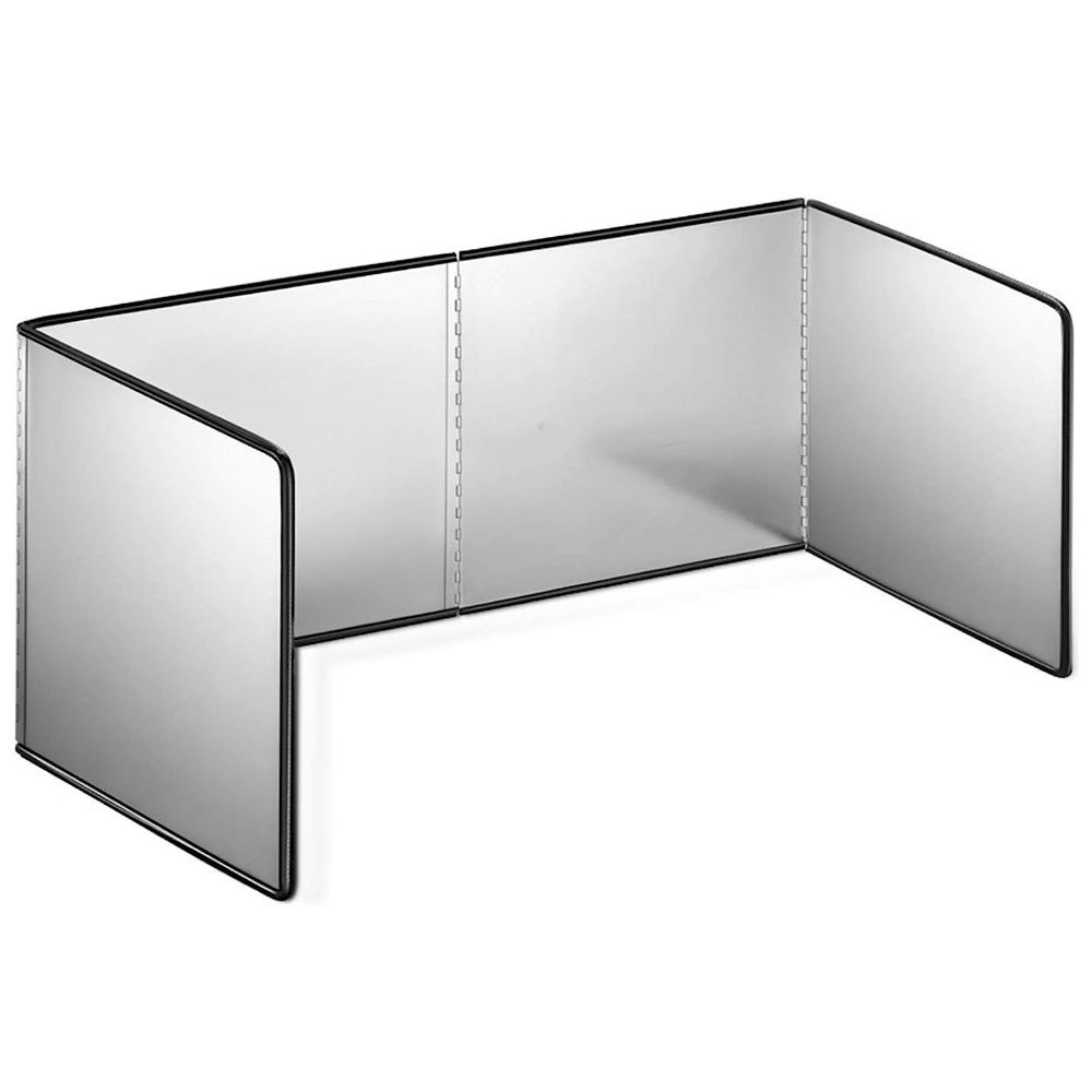 Placa de Protectie Aragaz Anti-Stropi Lodi86, panou cu 4 elemente, pliabila, metal, de inalta calitate, usor de curatat, 133x30cm, argintiu