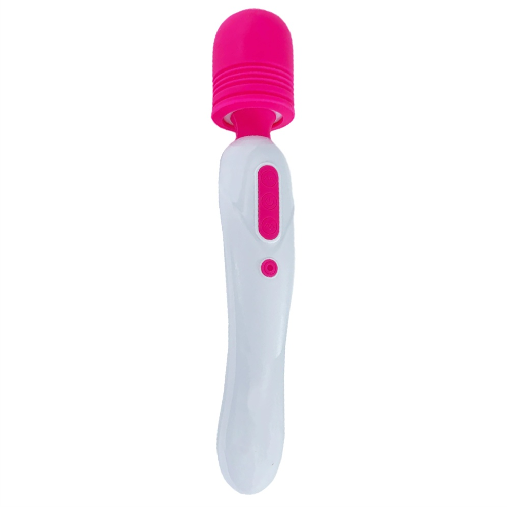 Aparat de Masaj Lodi1096, 10 Frecvente de Vibratii, waterproof, alimentare USB, portabil, elimina durerile musculare, roz/alb
