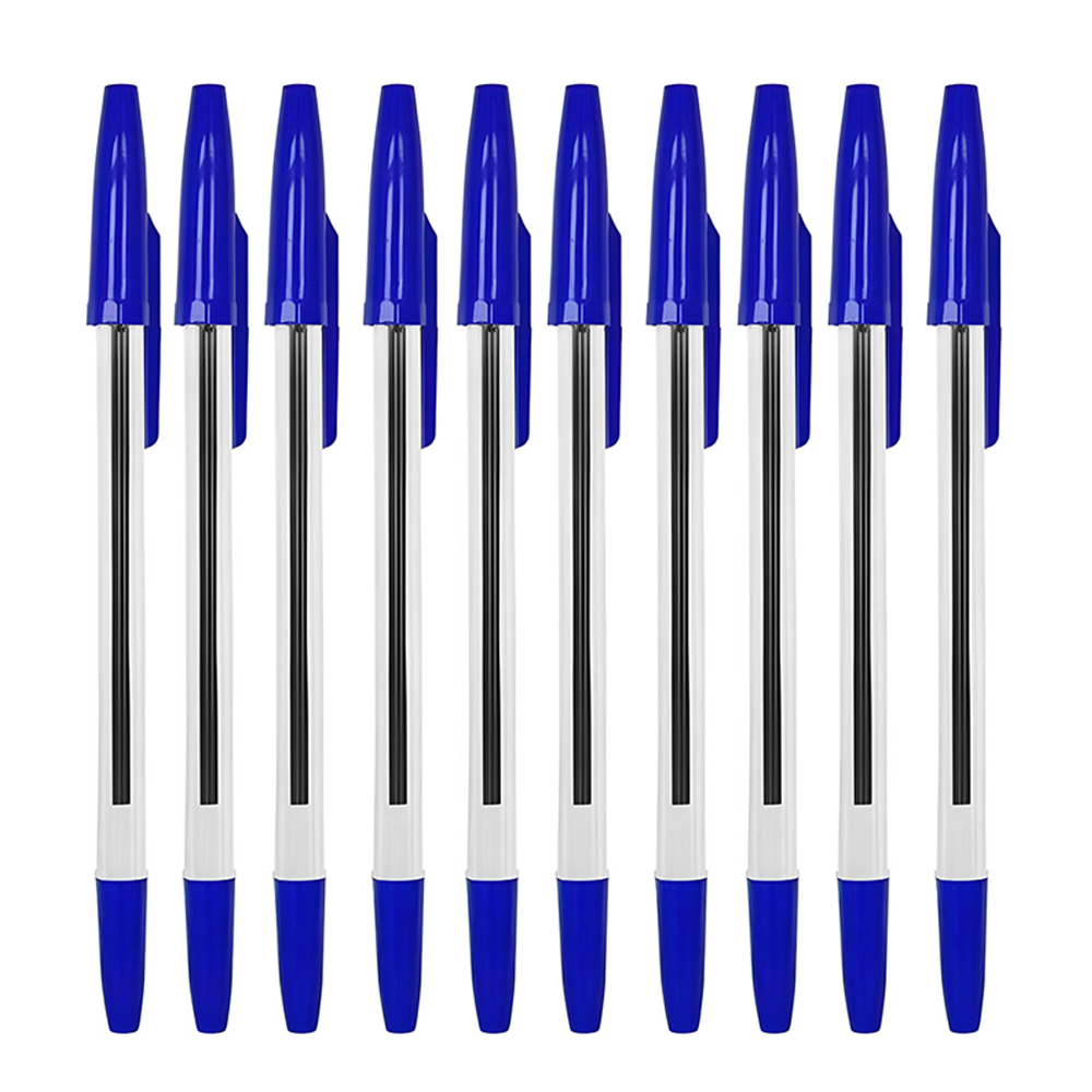 Set 50 de Pixuri Lodi1508, tip ballpoint, material rezistent, durabile, rezistente in timp, cap 0.7 mm, scriere neteda cu uscare rapida, cu capac, corp de plastic, albastru