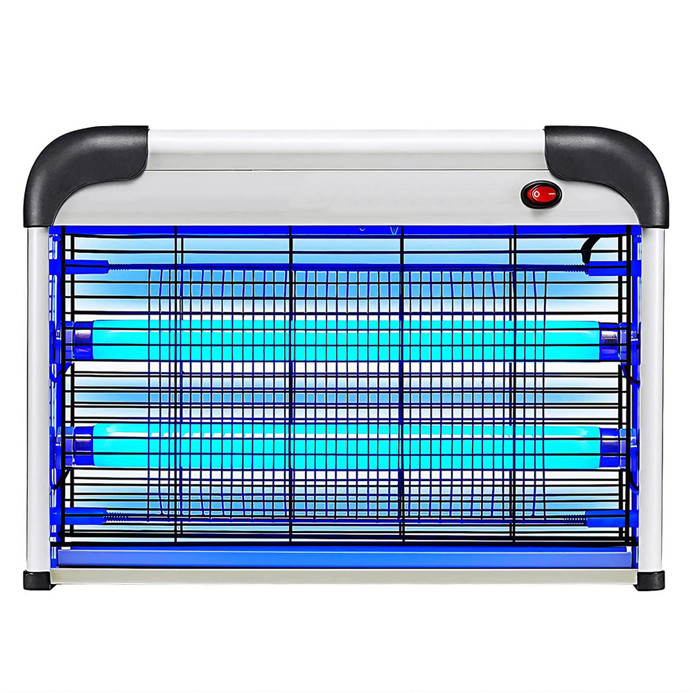 Aparat Electric Anti-Insecte Lodi1170, 4W, Insectocutor cu 2x tuburi ultraviolete, raza de actiune 200 m², unghi de propagare 360º, design modern, alb/negru