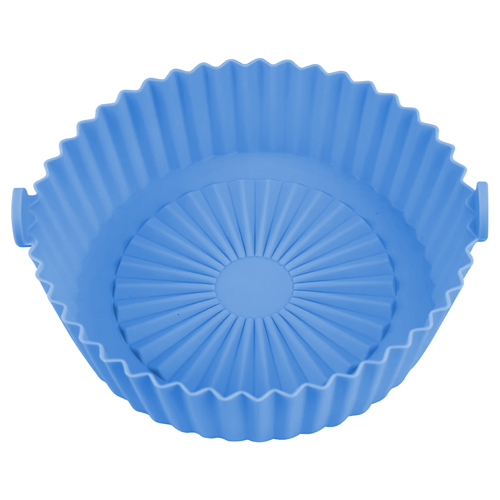 Tava de Copt Rotunda Lodi987, pentru friteuza/cuptor/microunde, antiaderenta, rezistenta la temperaturi inalte, 21 x 17 cm, albastru