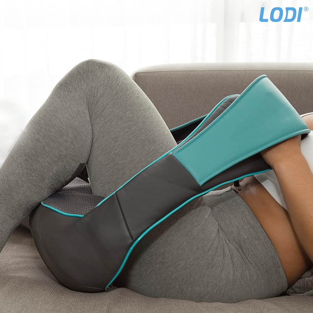 Aparat Profesional pentru Masaj Cervical Lodi329, spate, lombara, abdomen si picioare, shiatsu, 4 puncte de masaj, albastru