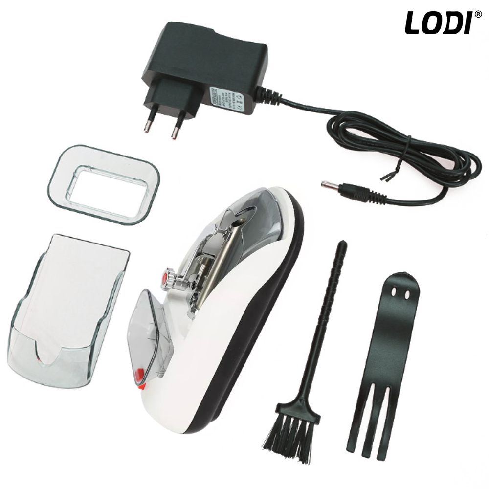 Aparat Electric de Facut Tigari Lodi286, injector tutun, dimensiune standard, ergonomic, accesorii incluse, alb