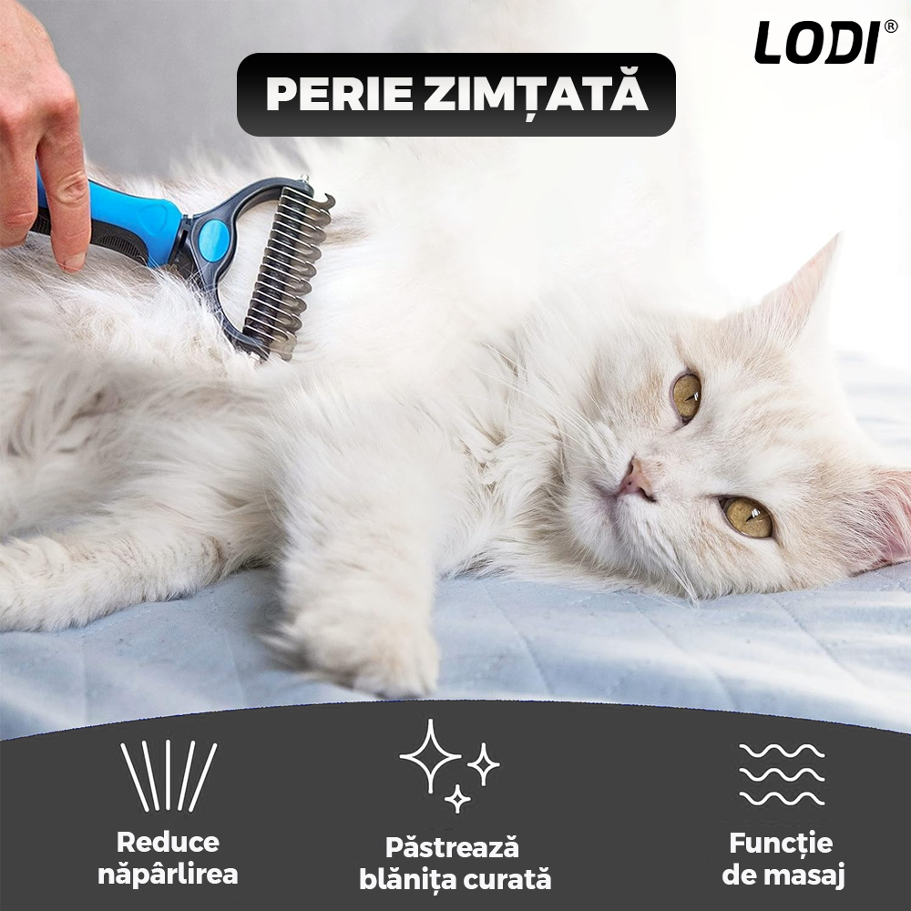 Kit pentru Ingrijire Animale Standard Lodi1010, 3 accesorii, perie cu zimti, perie pentru scame, perie de lemn, usor de utilizat, durabile, calitative