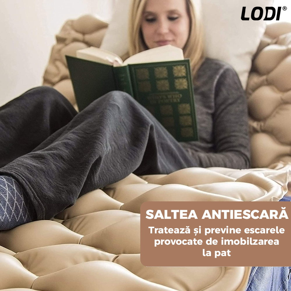 Saltea Antiescara Cu Compresor Lodi138, profesionala, sistem antiescare, universala, reduce durerile, marime 200/90cm, bej
