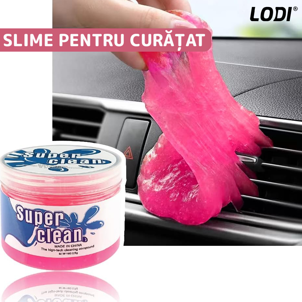 Slime pentru Curatat Spatii Greu Accesibile Lodi316, Super Clean, interior auto, tastatura, uz casnic, roz
