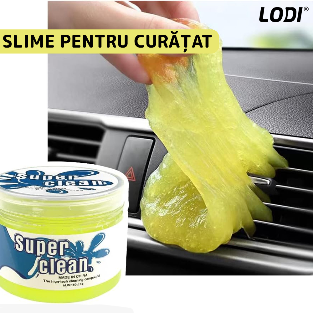 Slime pentru Curatat Spatii Greu Accesibile Lodi313, Super Clean, interior auto, tastatura, uz casnic, galben