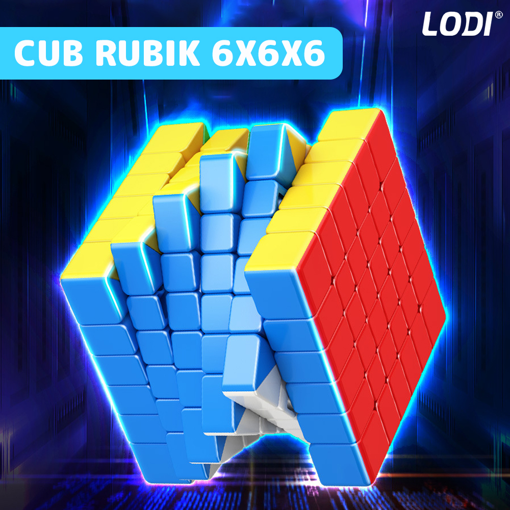 Cub Rubik Magic Cube Magnetic Lodi367, speed puzzle, stickerless, dezvoltarea inteligentei, 6x6x6, multicolor