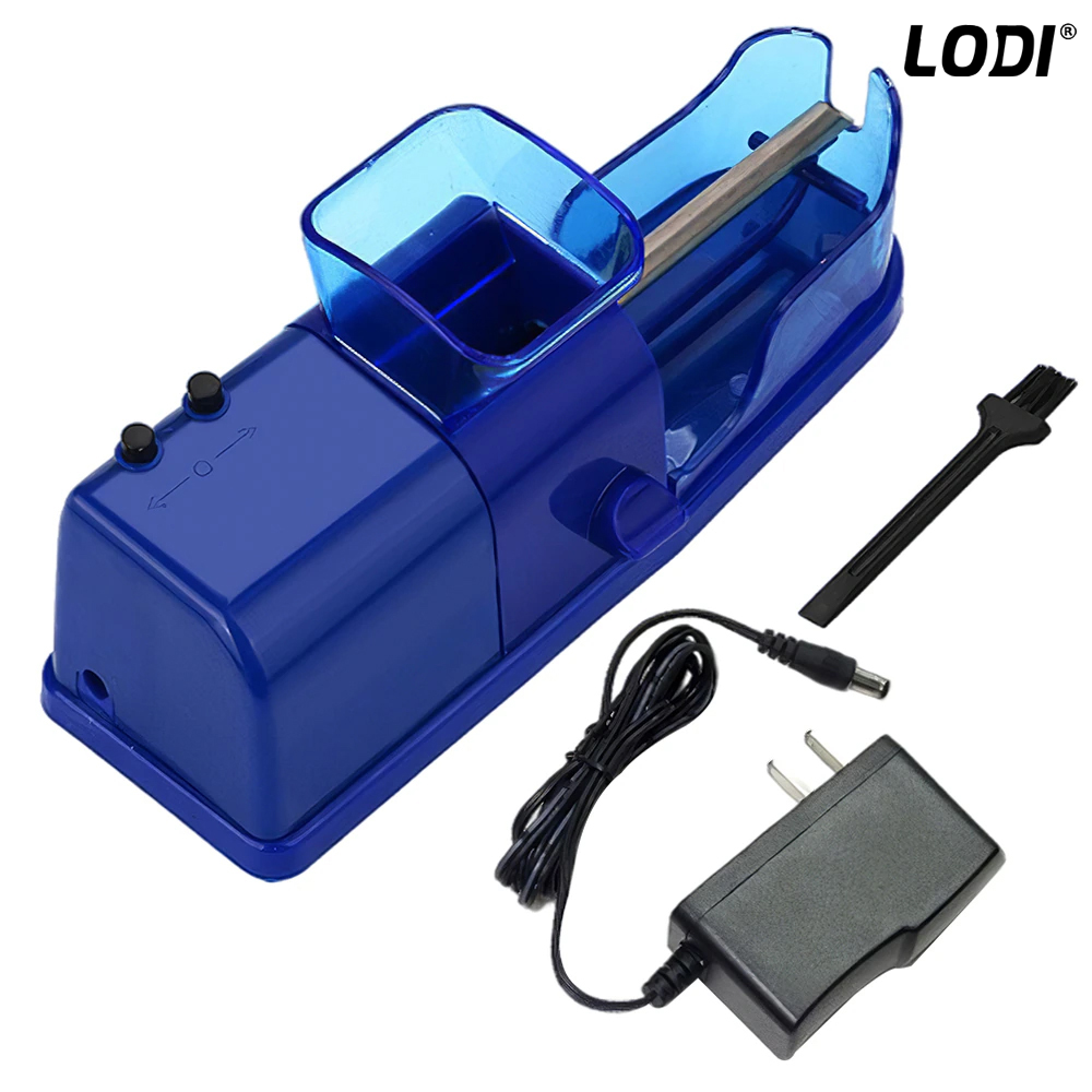 Aparat Electric de Facut Tigari Lodi281, injector tutun, ergonomic, dimensiune standard, accesorii incluse, albastru