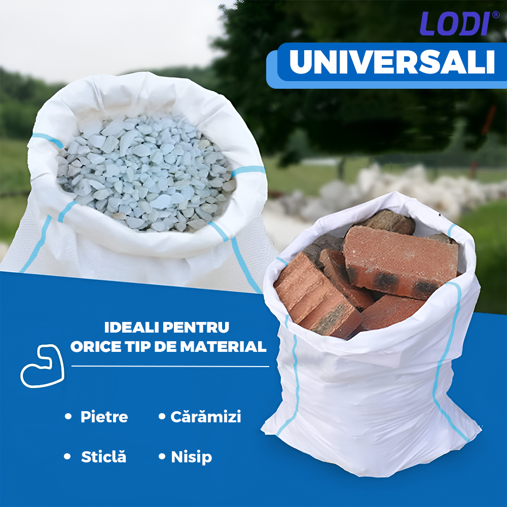 Set 100 de Saci de Rafie Lodi1250, materiale calitative, rezistenta ridicata, capacitate mare, waterproof, universali, 55 x 100 cm, alb/albastru