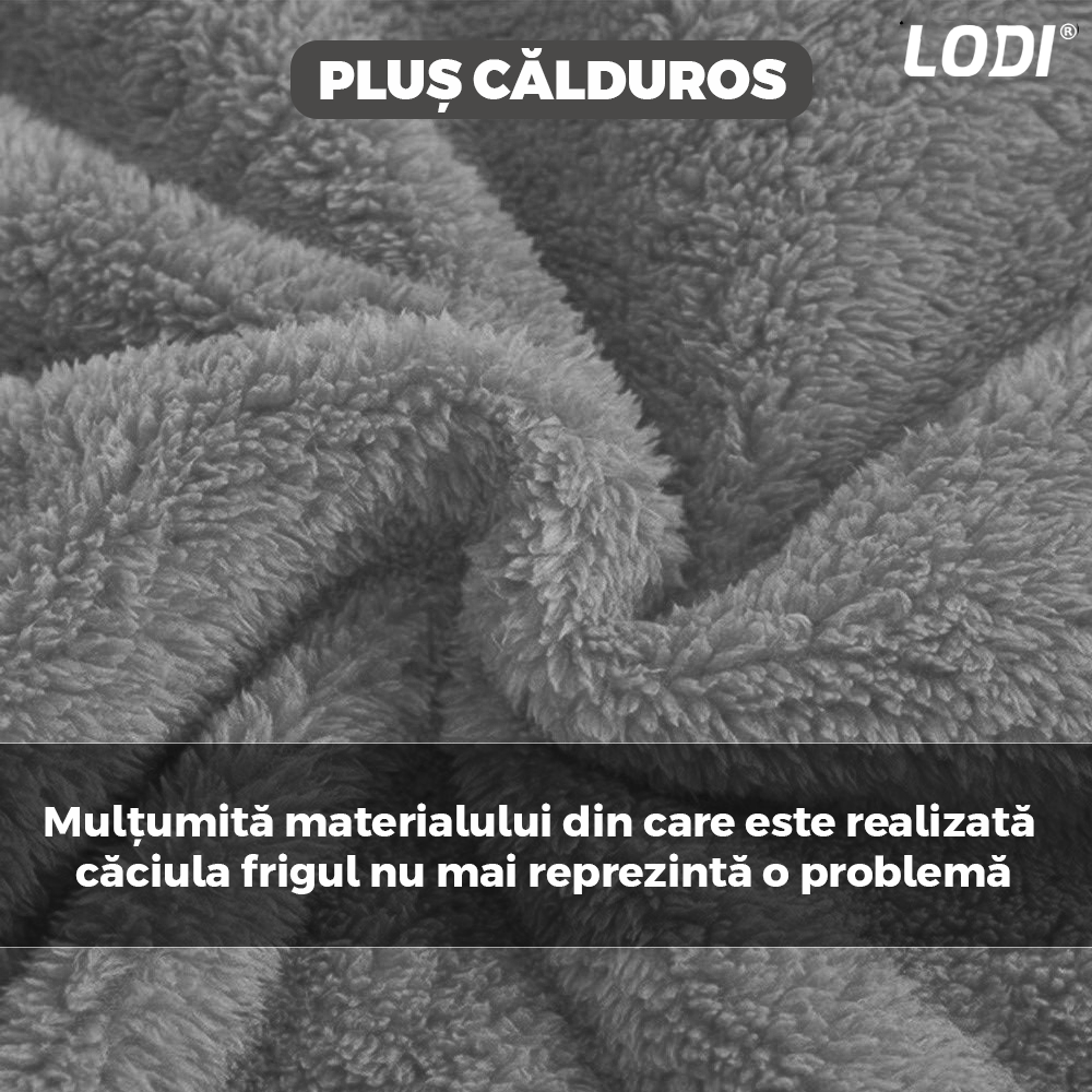 Caciula Pentru Copii Tip Cagula Lodi520, 2 in 1, tematica lumea animalelor, model ursulet panda zambitor, 1-5 ani, gri