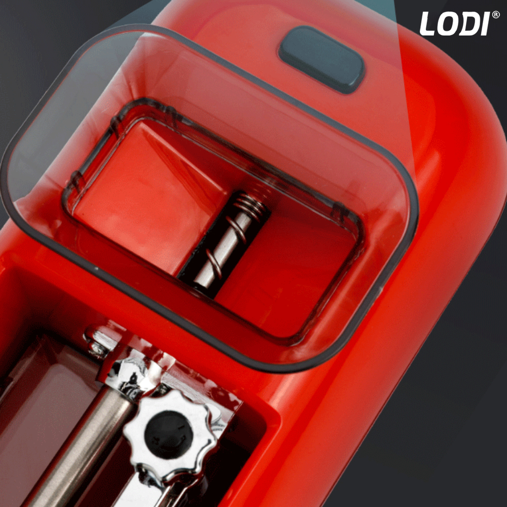 Aparat Electric de Facut Tigari Lodi284, injector tutun, dimensiune standard, ergonomic, accesorii incluse, rosu
