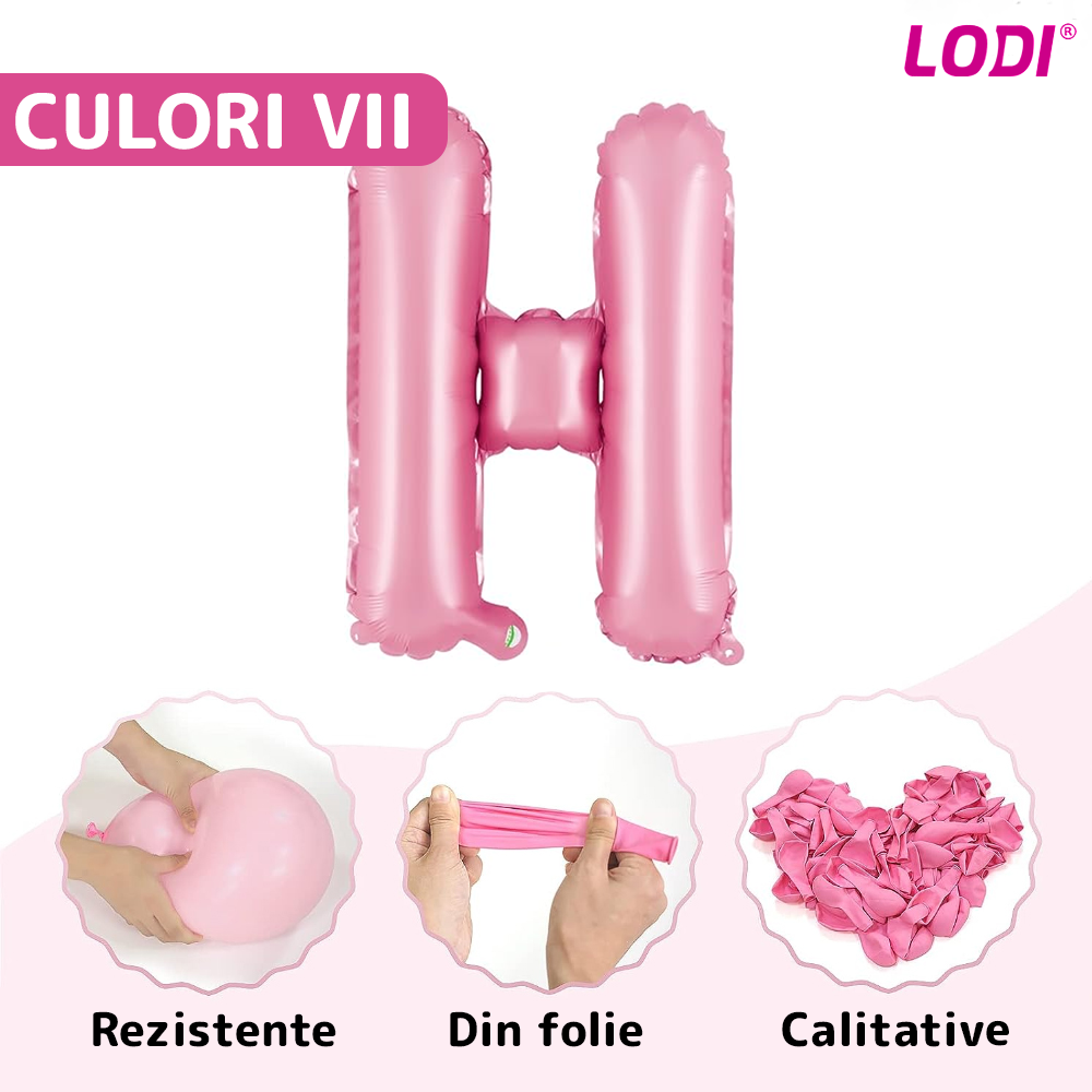 Set 25 Baloane Lodi717, Litere, pentru Petreceri/Aniversari/Evenimente, confetti, stelute, model HAPPY BIRTHDAY, rose