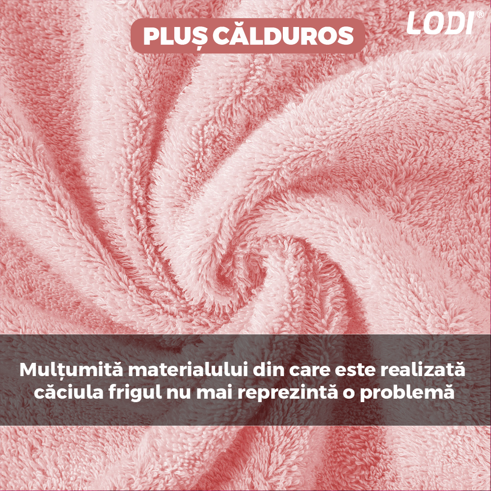 Caciula Pentru Copii Tip Cagula Lodi523, 2 in 1, tematica lumea animalelor, model ursulet panda zambitor, 1-5 ani, roz