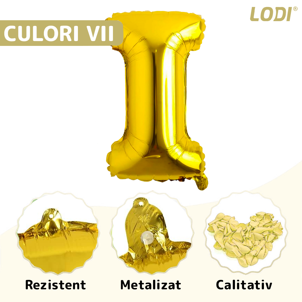 Balon in Forma de Litera I Lodi1470, metalizat, pentru Petreceri/Aniversari/Evenimente, rezistent, folie, gold, 40 cm