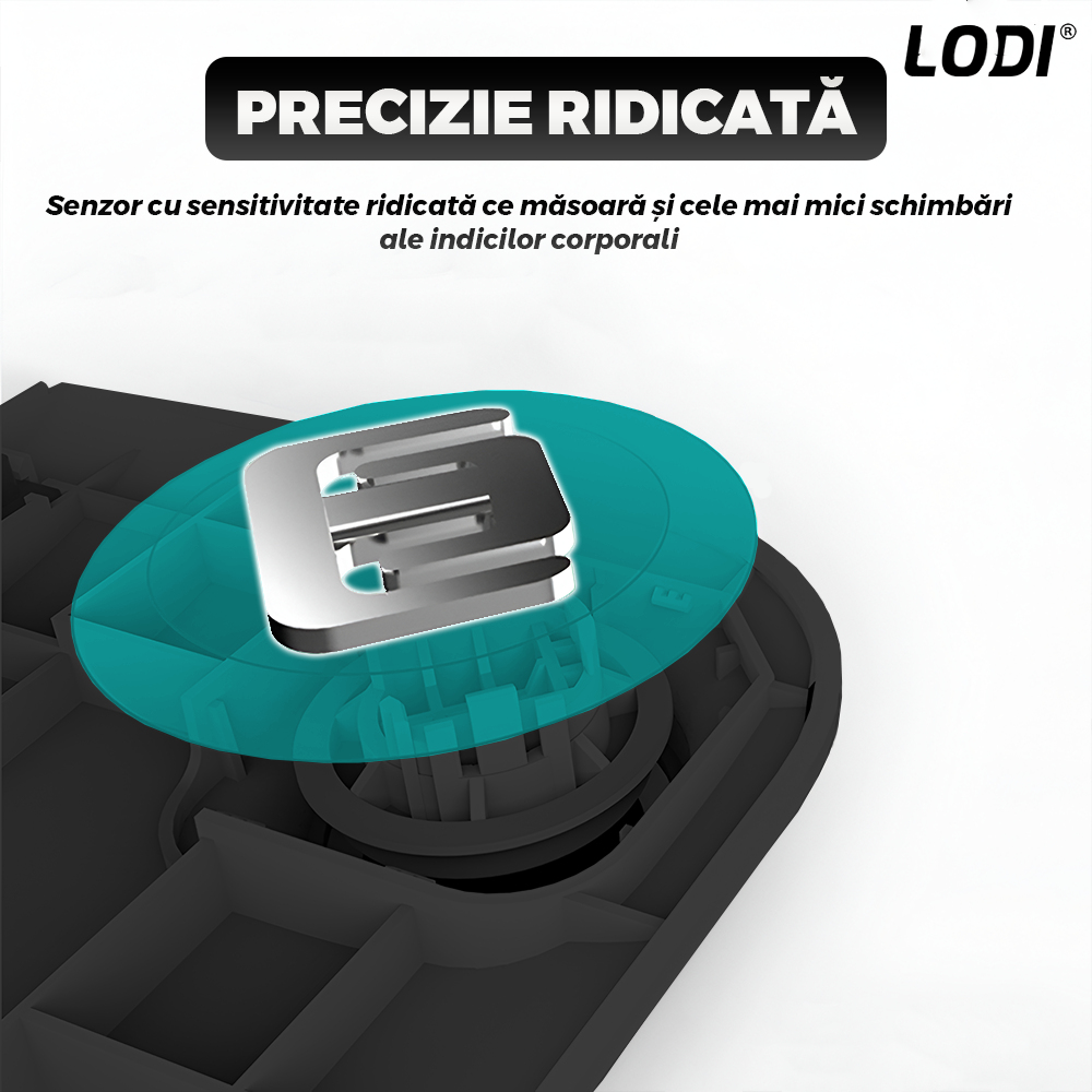 Cantar Electronic Inteligent Lodi1285, pentru baie, corporal, aplicatie smart, indicator greutate/baterie/temperatura, conectare bluetooth, afisaj digital iluminat, greutate maxima suportata 180 kg, baterii incluse, negru