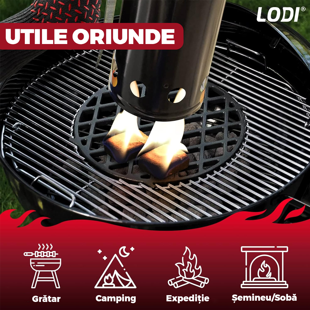 Set Cuburi pentru Aprins Focul Lodi, pastile aprinzatoare, timp indelungat de ardere, incalzire centrala, seminee, sobe, camping, drumetii