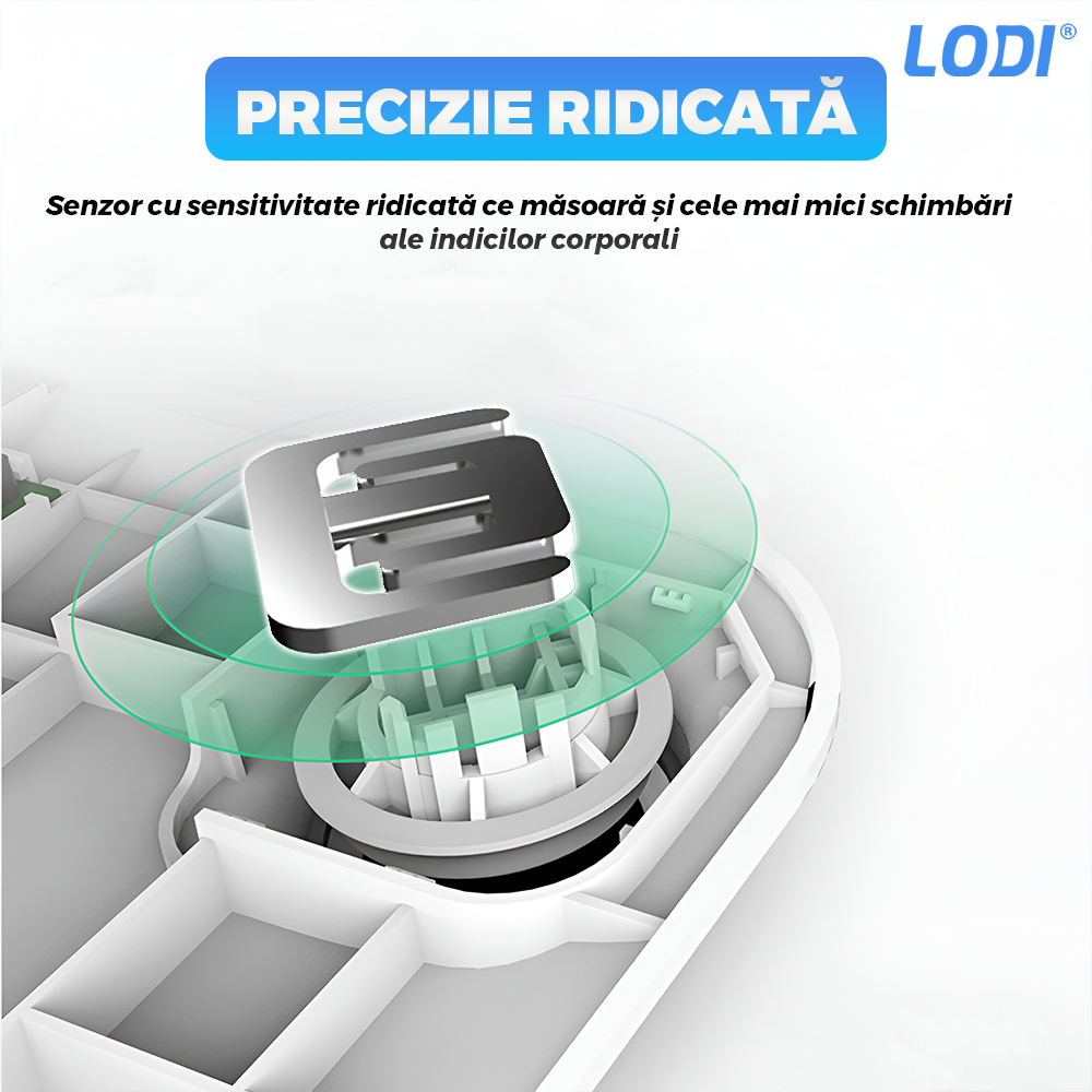 Cantar Electronic Inteligent Lodi127, pentru baie, corporal, aplicatie smart, indicator greutate/baterie/temperatura, conectare bluetooth, afisaj digital, greutate maxima suportata 180 kg, baterii incluse, alb