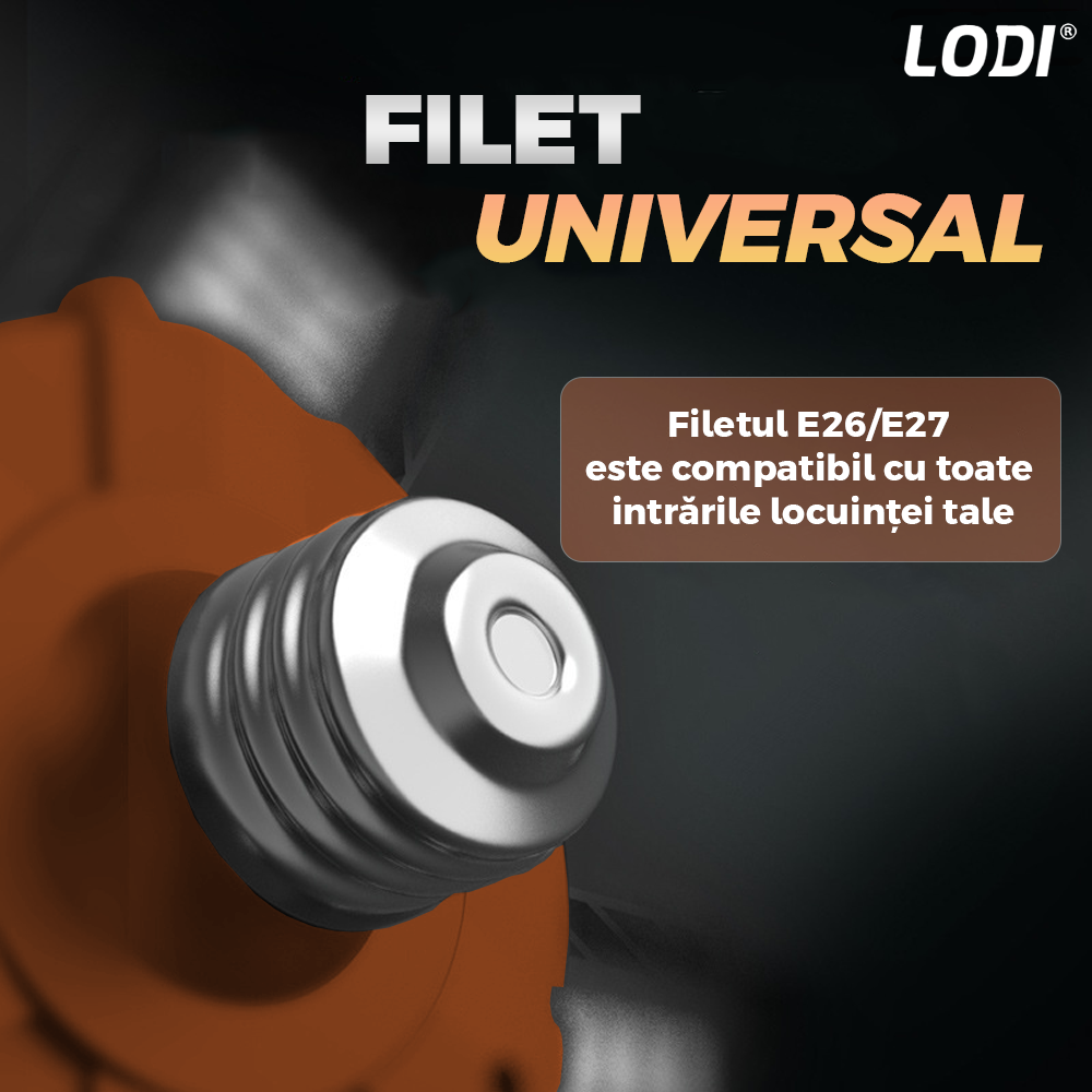Lampa LED cu 3 Brate Mobile Lodi1222, 3 aripi pliabile, 36 LED-uri, flux luminos 3000LM, lumina alba rece 6000-6500K, bec iluminare pentru interior garaj/depozit/atelier, portocaliu