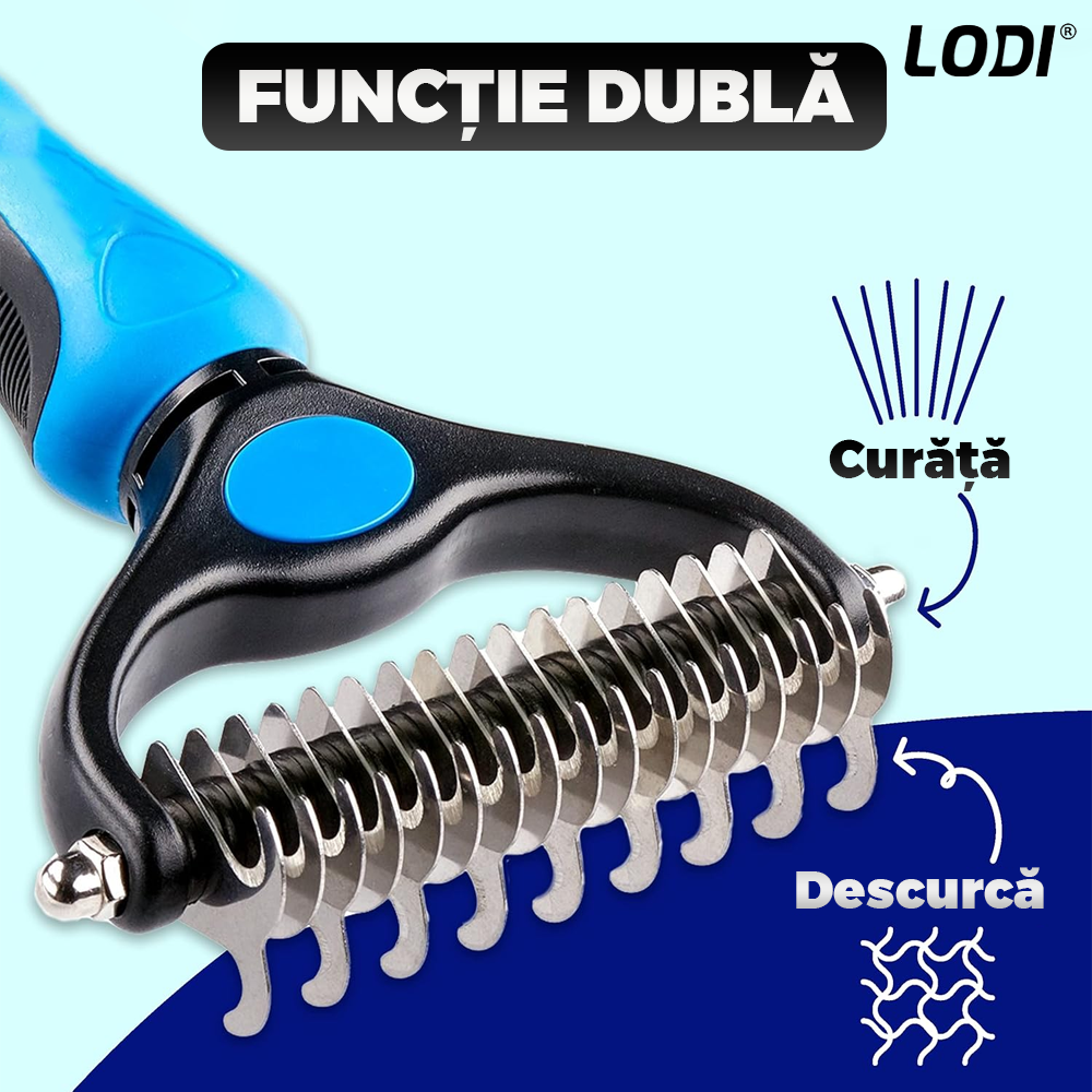 Kit pentru Ingrijire Animale Standard Lodi1010, 3 accesorii, perie cu zimti, perie pentru scame, perie de lemn, usor de utilizat, durabile, calitative