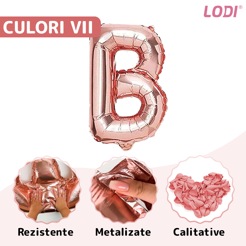 Set 9 Baloane Lodi719, Litere, pentru Petreceri/Aniversari/Evenimente, model BRIDE TO BE, rose gold
