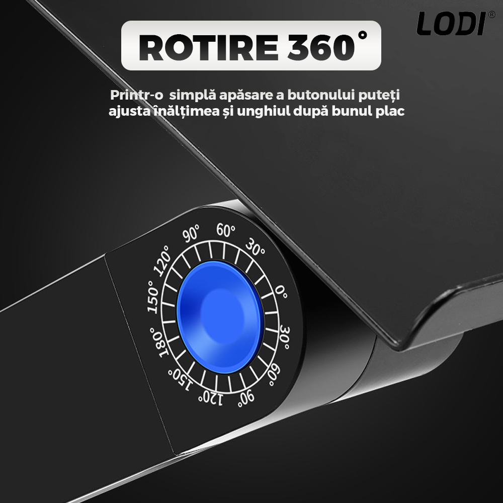 Masuta pentru Laptop 2 in 1 Lodi1241, reglabila pe inaltime, sistem de ventilatie dublu, coolere CPU, suport reglabl pentru mouse, multifunctionala, versatila, 42 x 26 cm, negru
