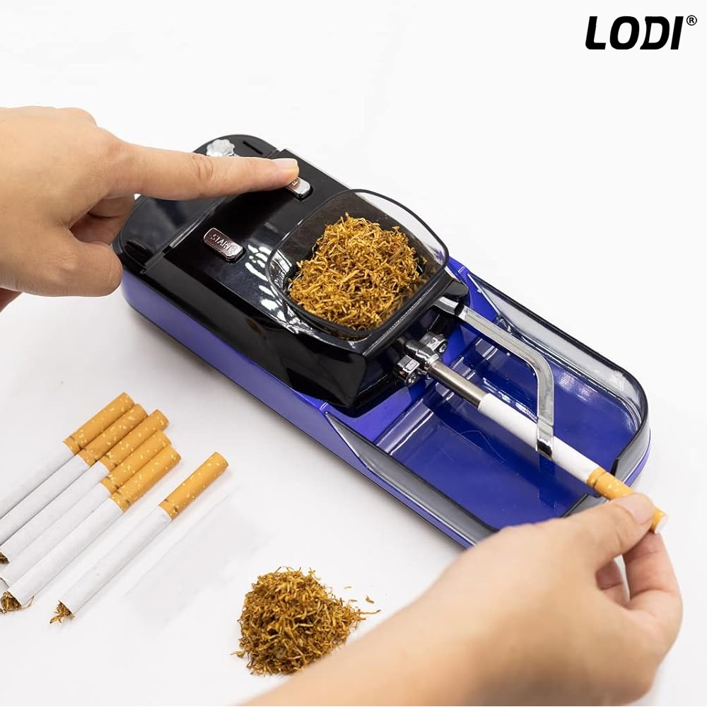 Aparat Electric de Facut Tigari Lodi282, injector tutun, ergonomic, accesorii incluse, dimensiune standard, albastru