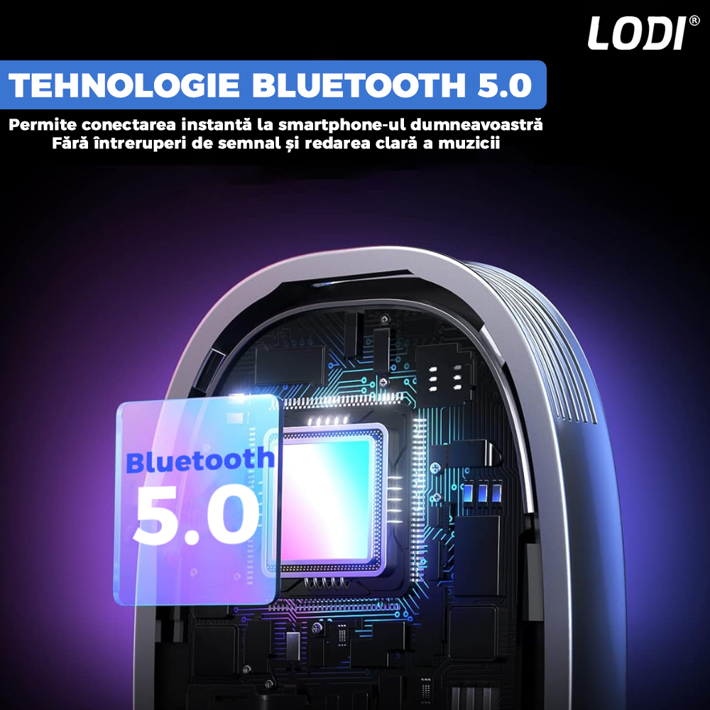 Modulator FM Lodi538 Bluetooth 5.0, hands-free, adaptor Aux, 2 moduri de conectare, led indicator, super portabil, negru