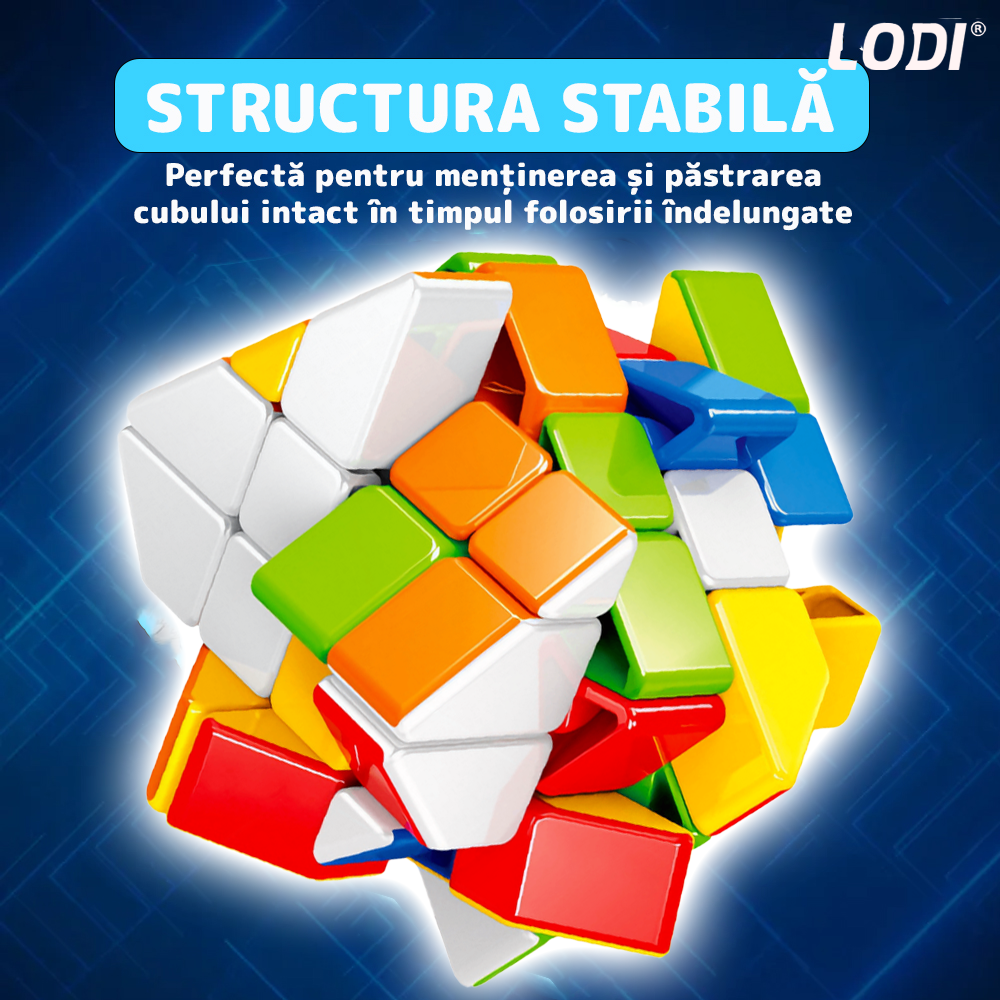 Cub Rubik Magic Cube Magnetic Lodi1460, speed puzzle, stickerless, dezvoltarea inteligentei, 4x4x3, multicolor