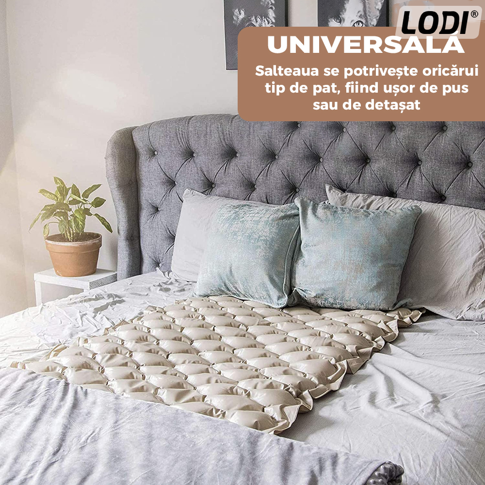 Saltea Antiescara Cu Compresor Lodi138, profesionala, sistem antiescare, universala, reduce durerile, marime 200/90cm, bej