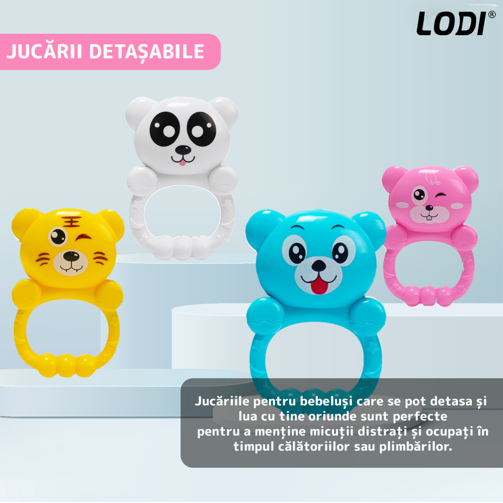 Centru de Activitati si Joaca Lodi327, saltea interactiva pentru copii cu sunete, multifunctional, pian si oglinda detasabile, jucarii zornaitoare, 4 moduri interactive si educative, roz