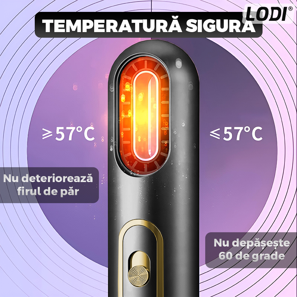 Uscator Profesional de Par 3 in 1 Lodi1083, aparat multifunctional coafare si uscare, 3 accesorii incluse, 1200W, negru
