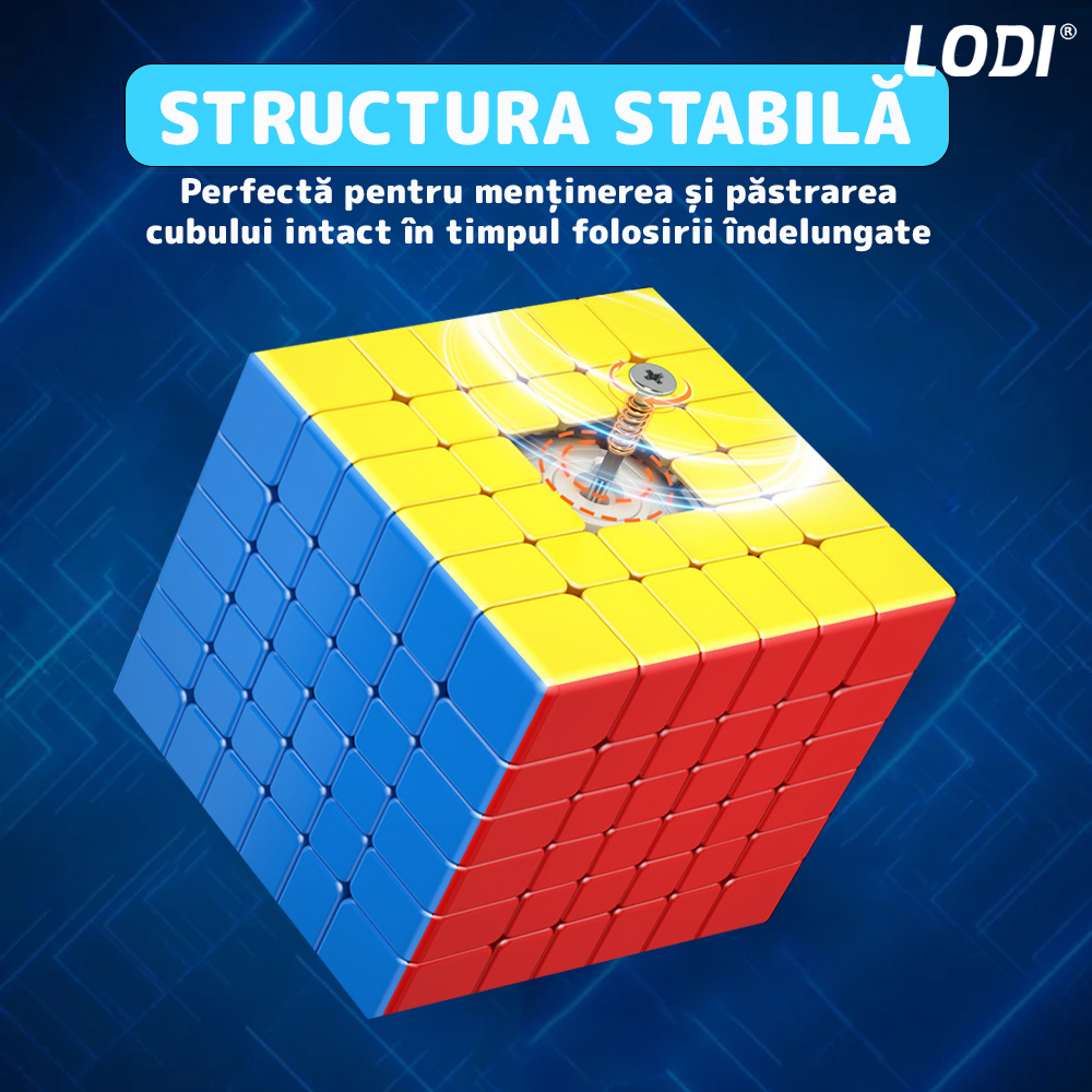 Cub Rubik Magic Cube Magnetic Lodi367, speed puzzle, stickerless, dezvoltarea inteligentei, 6x6x6, multicolor