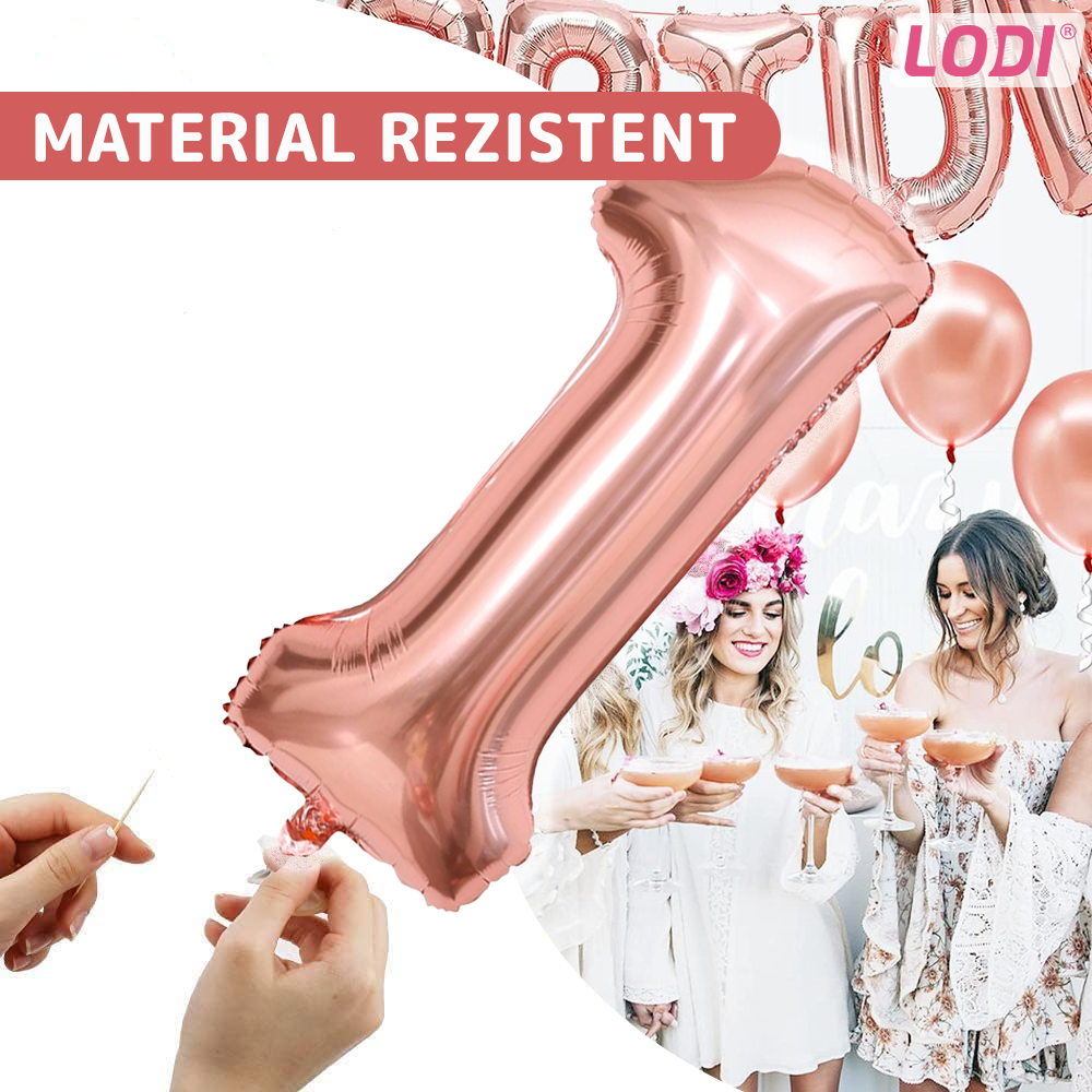 Set 2 Baloane Cifra 18 Lodi720, pentru Petreceri/Aniversari/Evenimente/Majorate, 105 cm, rose gold