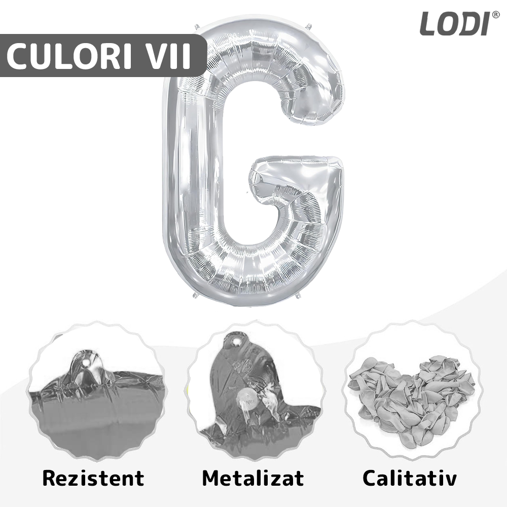 Balon in Forma de Litera G Lodi1483, metalizat, pentru Petreceri/Aniversari/Evenimente, rezistent, folie, silver, 40 cm