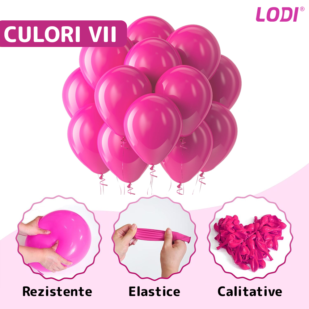 Set 25 Baloane Lodi755, Litere, pentru Petreceri/Aniversari/Evenimente, confetti, inimioare, model HAPPY BIRTHDAY, roz
