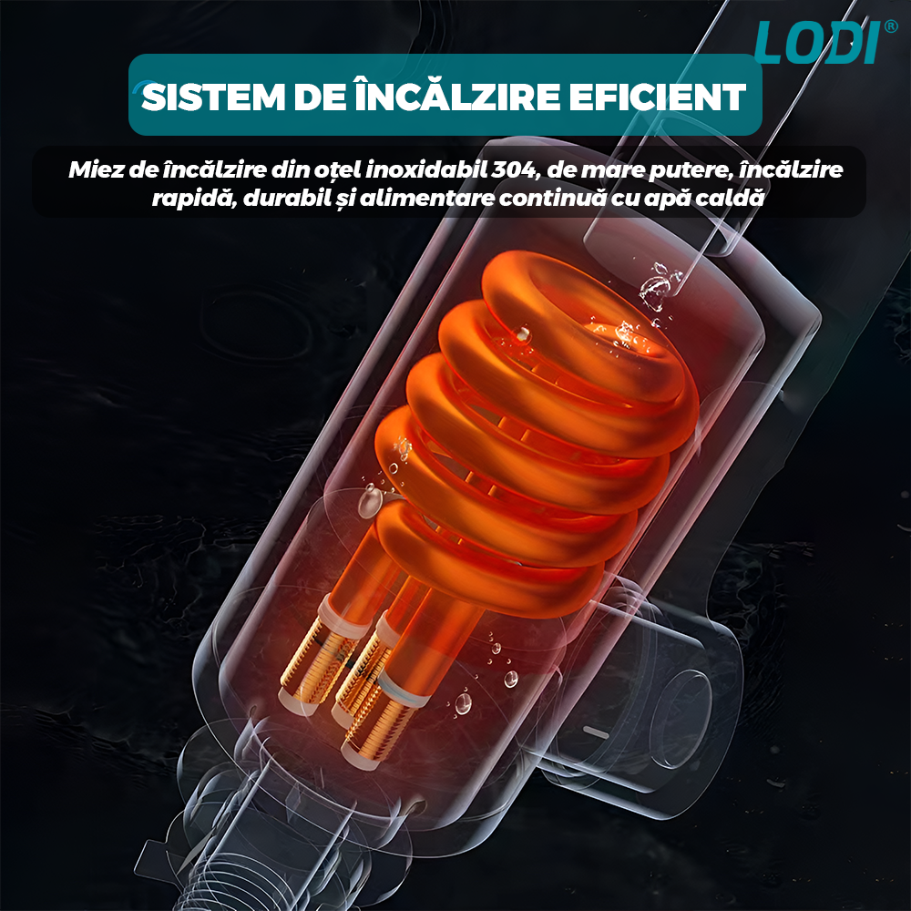 Robinet Electric pentru Incalzit Apa Lodi1199, materiale calitative, sistem de incalzire eficient, indicator temperatura, otel inoxidabil, alb