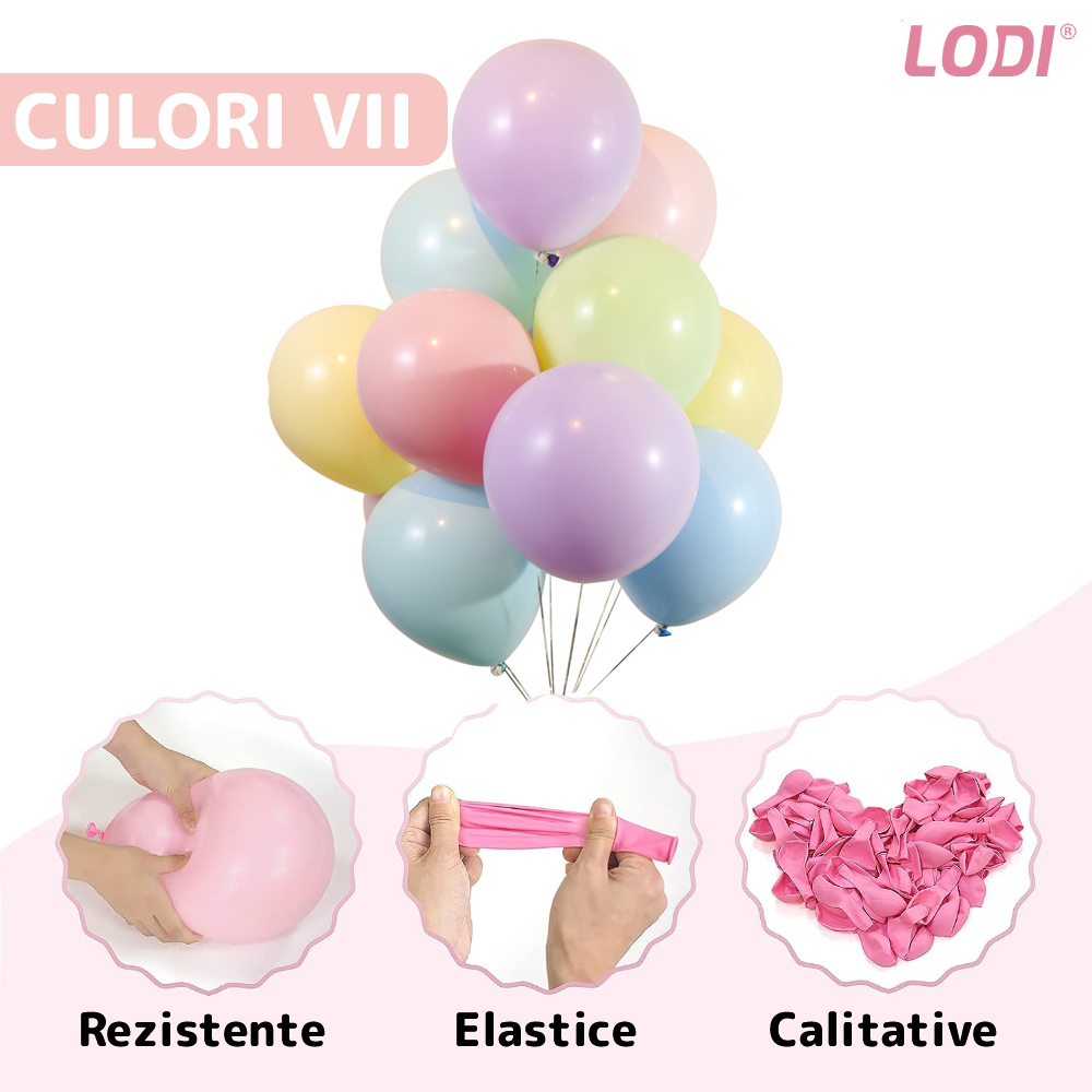 Set 15 Baloane Lodi299, pentru Petreceri/Aniversari/Evenimente, o singura dimensiune, latex, multicolor pastel