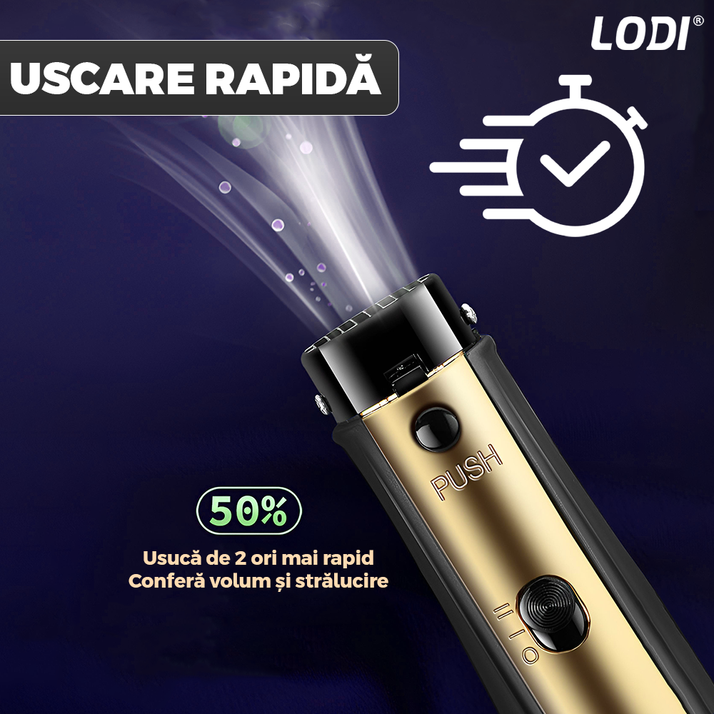 Uscator Profesional de Par 3 in 1 Lodi998, aparat multifunctional coafare si uscare, 3 accesorii incluse, 1000W, gri